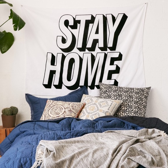 Urban Outfitters Other - Urban Outfitters Stay Home Felted Letters Tapestry